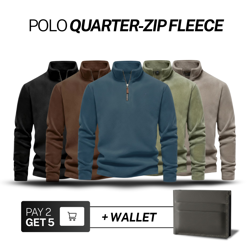 Quarter-Zip Thermal Fleece Pullover [Buy 2, Get 5] + Free Wallet