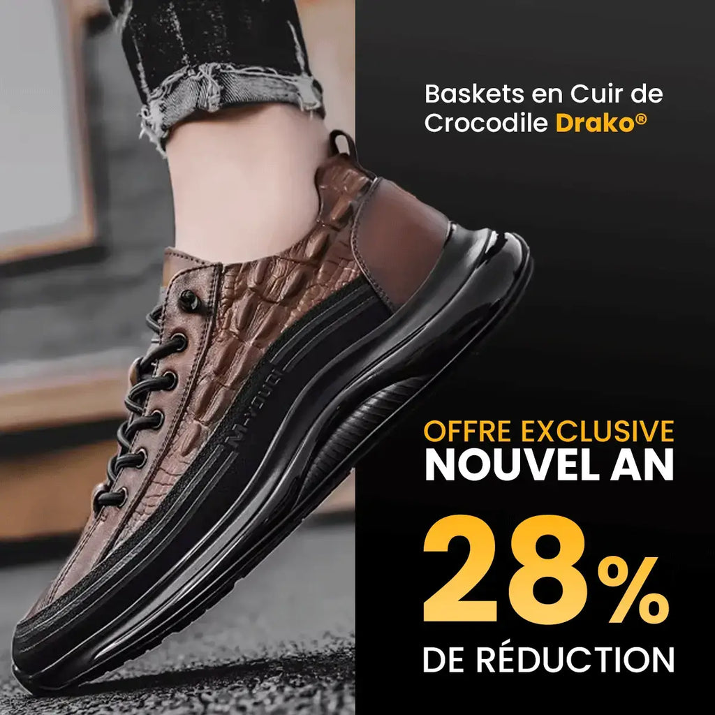 Drako® Men's Crocodile Leather Sneakers