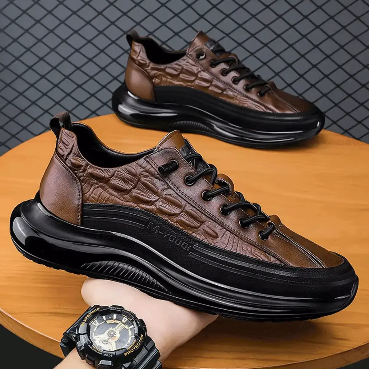 Drako® Men's Crocodile Leather Sneakers