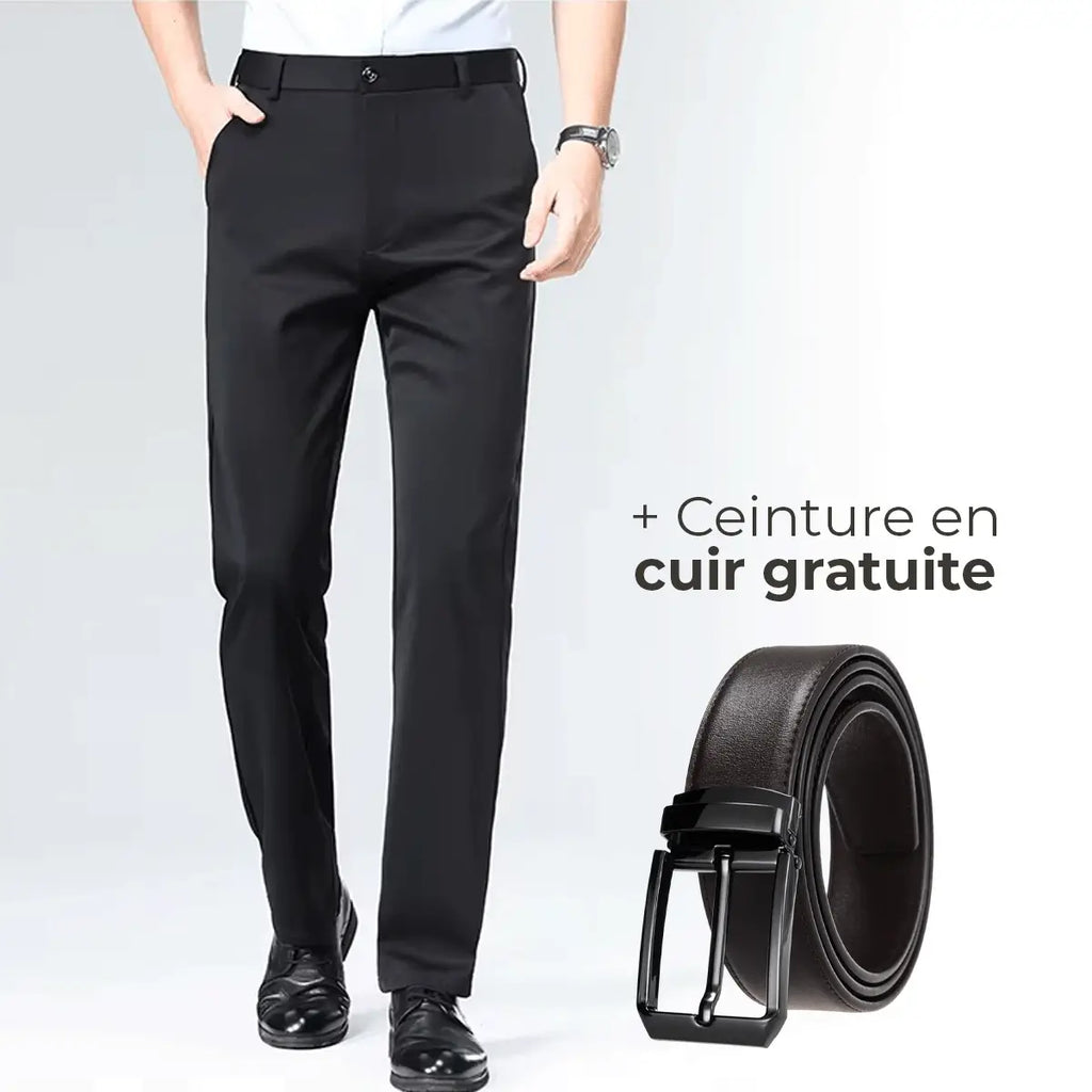 Luffy® Flexible Social Trousers with Complimentary Leather Belt