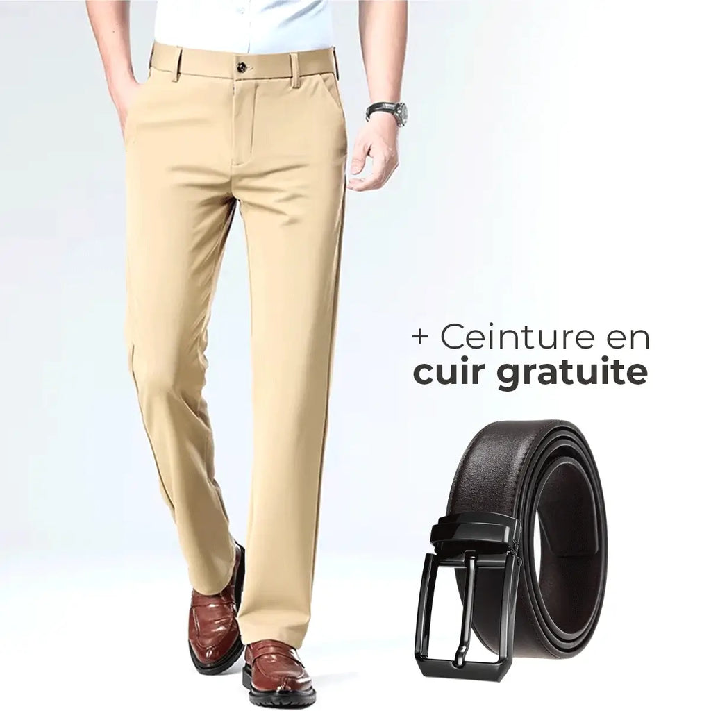 Luffy® Flexible Social Trousers with Complimentary Leather Belt