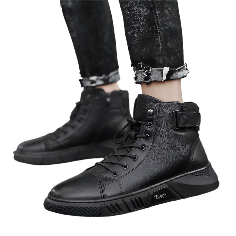 Hector - Durable Black Leather Sneakers for Men