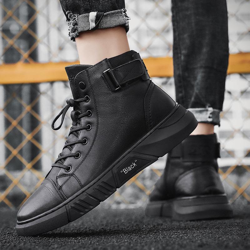 Hector - Durable Black Leather Sneakers for Men
