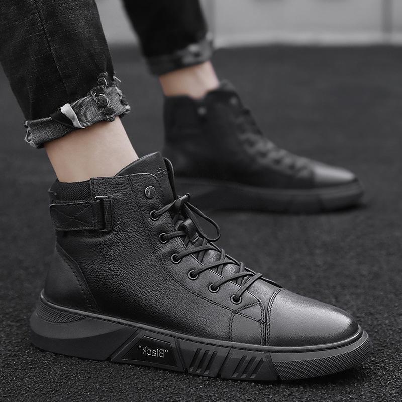 Hector - Durable Black Leather Sneakers for Men
